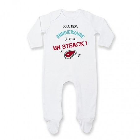 Pyjama bébé Je veux un STEACK