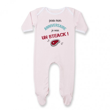 Pyjama bébé Je veux un STEACK