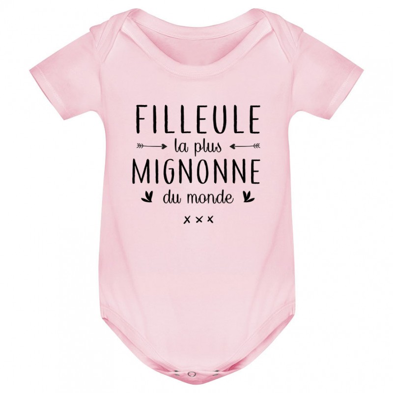 Body bébé Filleule la plus mignonne du monde Body bébé Filleule la plus mignonne du monde