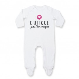 Pyjama bébé Critique gastronomique ( version fille )