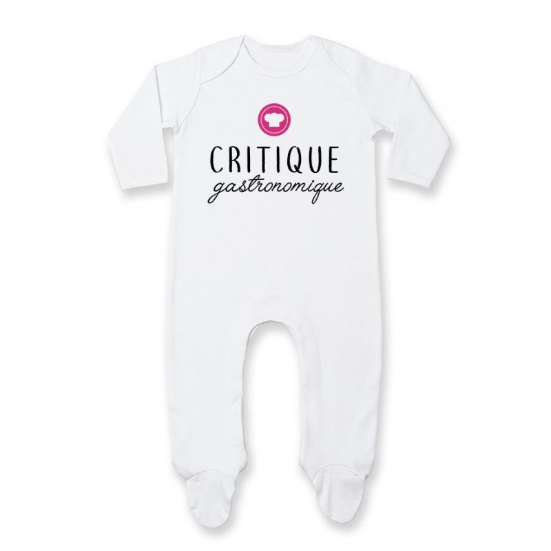 Pyjama bébé Critique gastronomique ( version fille ) Pyjama bébé Critique gastronomique ( version fille )