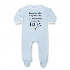 Pyjama bébé J'en ai marre je veux des frites