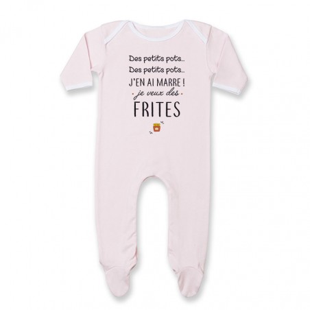 Pyjama bébé J'en ai marre je veux des frites