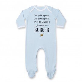 Pyjama bébé J'en ai marre je veux un burger