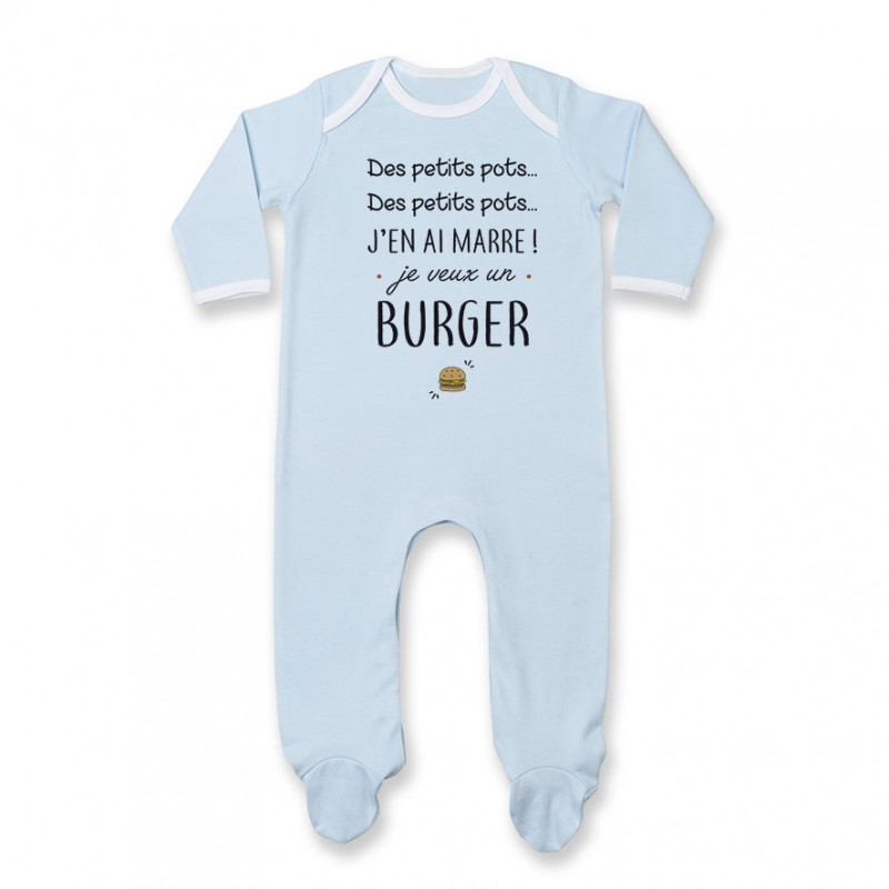 Pyjama bébé J'en ai marre je veux un burger