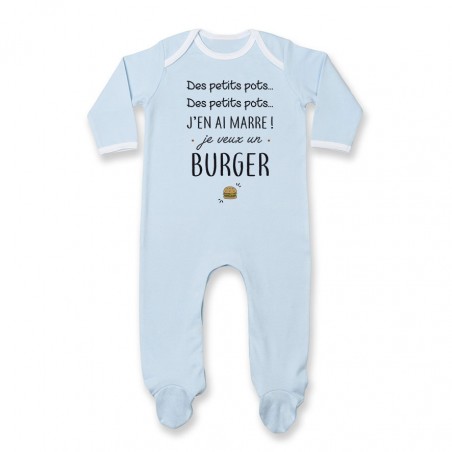 Pyjama bébé J'en ai marre je veux un burger