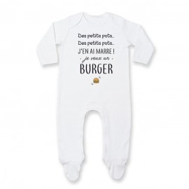 Pyjama bébé J'en ai marre je veux un burger