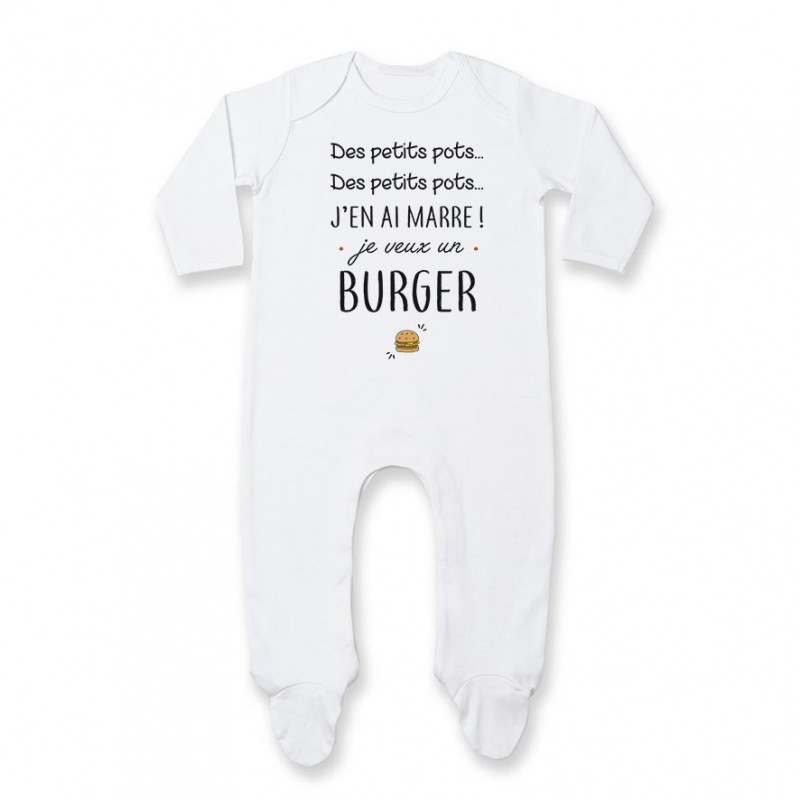Pyjama bébé J'en ai marre je veux un burger