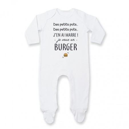 Pyjama bébé J'en ai marre je veux un burger