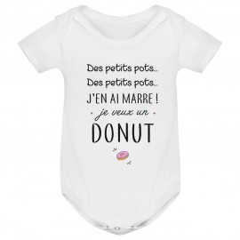 Body bébé J'en ai marre je veux un donut