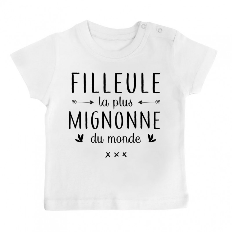 T-Shirt bébé Filleule la plus mignonne du monde