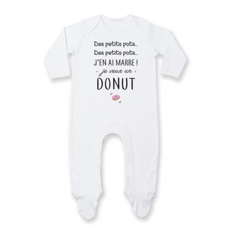 Pyjama bébé J'en ai marre je veux un donut