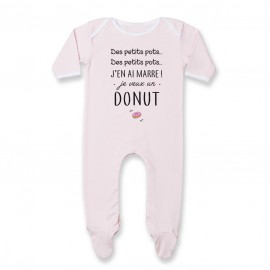 Pyjama bébé J'en ai marre je veux un donut