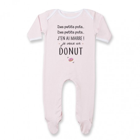 Pyjama bébé J'en ai marre je veux un donut