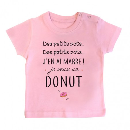 T-Shirt bébé J'en ai marre je veux un donut