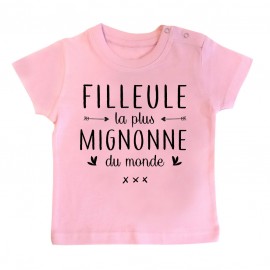 T-Shirt bébé Filleule la plus mignonne du monde