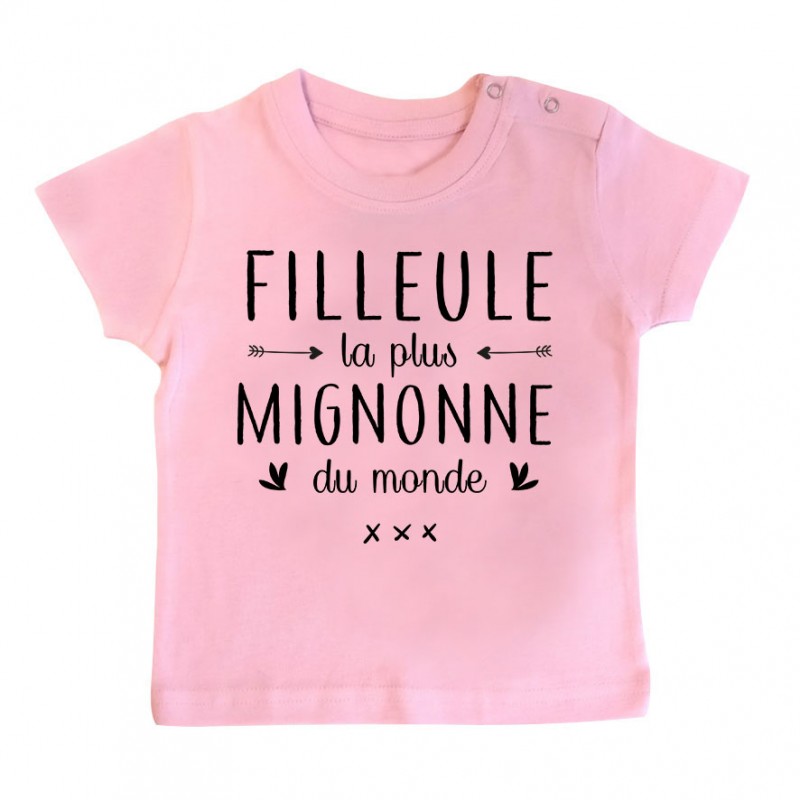 T-Shirt bébé Filleule la plus mignonne du monde