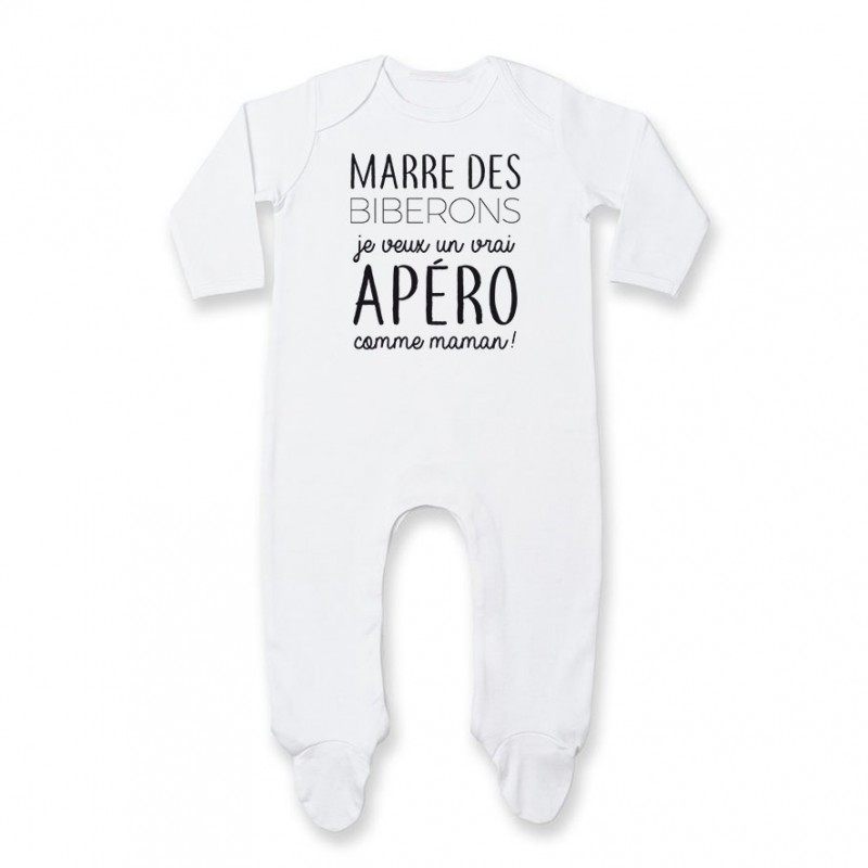 Pyjama bébé Je veux un vrai apéro comme maman Pyjama bébé Je veux un vrai apéro comme maman