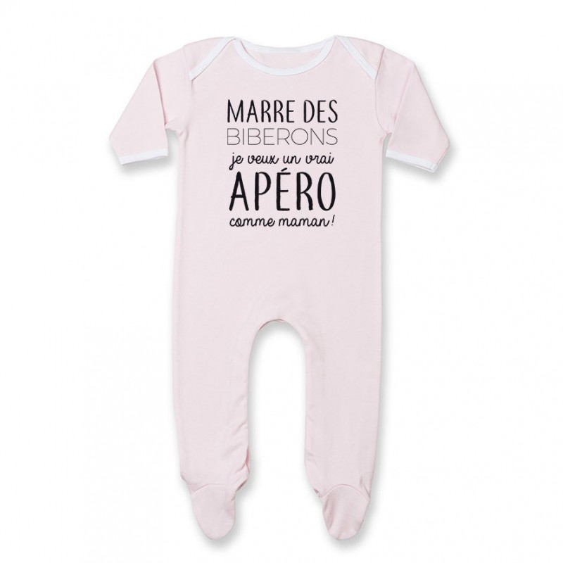Pyjama bébé Je veux un vrai apéro comme maman Pyjama bébé Je veux un vrai apéro comme maman