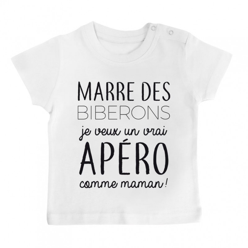 T-Shirt bébé Je veux un vrai apéro comme maman