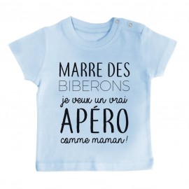 T-Shirt bébé Je veux un vrai apéro comme maman