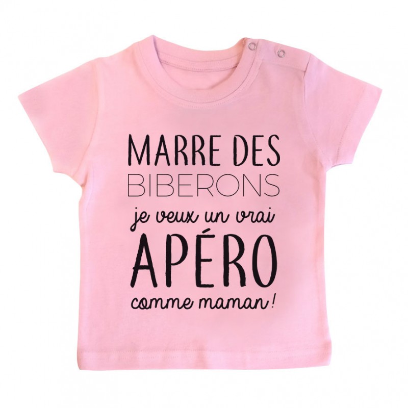 T-Shirt bébé Je veux un vrai apéro comme maman
