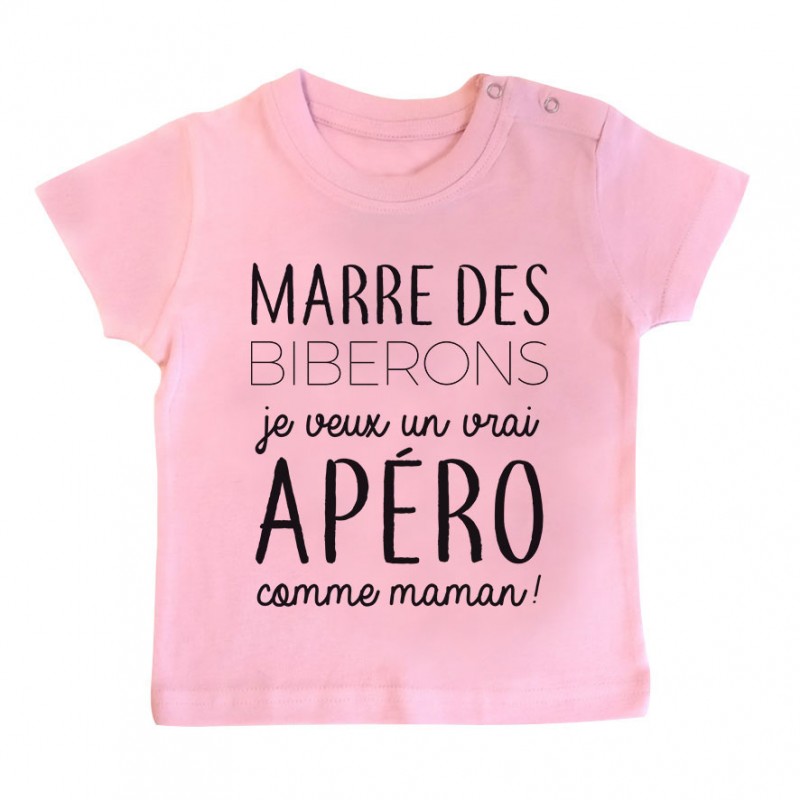 T-Shirt bébé Je veux un vrai apéro comme maman T-Shirt bébé Je veux un vrai apéro comme maman