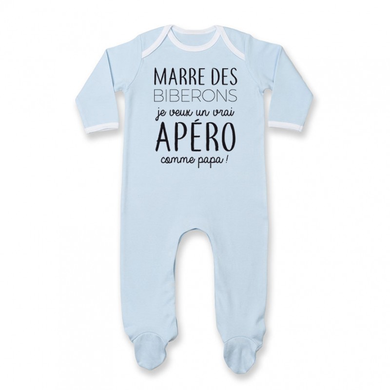 Pyjama bébé Je veux un vrai apéro comme papa Pyjama bébé Je veux un vrai apéro comme papa