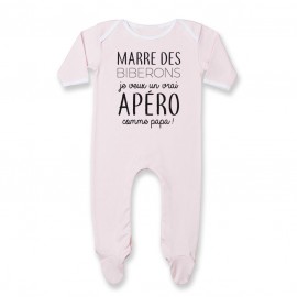 Pyjama bébé Je veux un vrai apéro comme papa