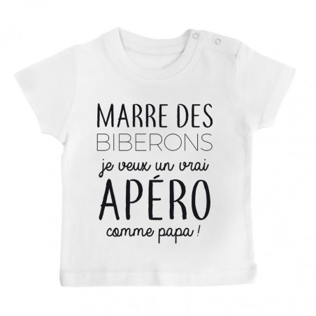 T-Shirt bébé Je veux un vrai apéro comme papa