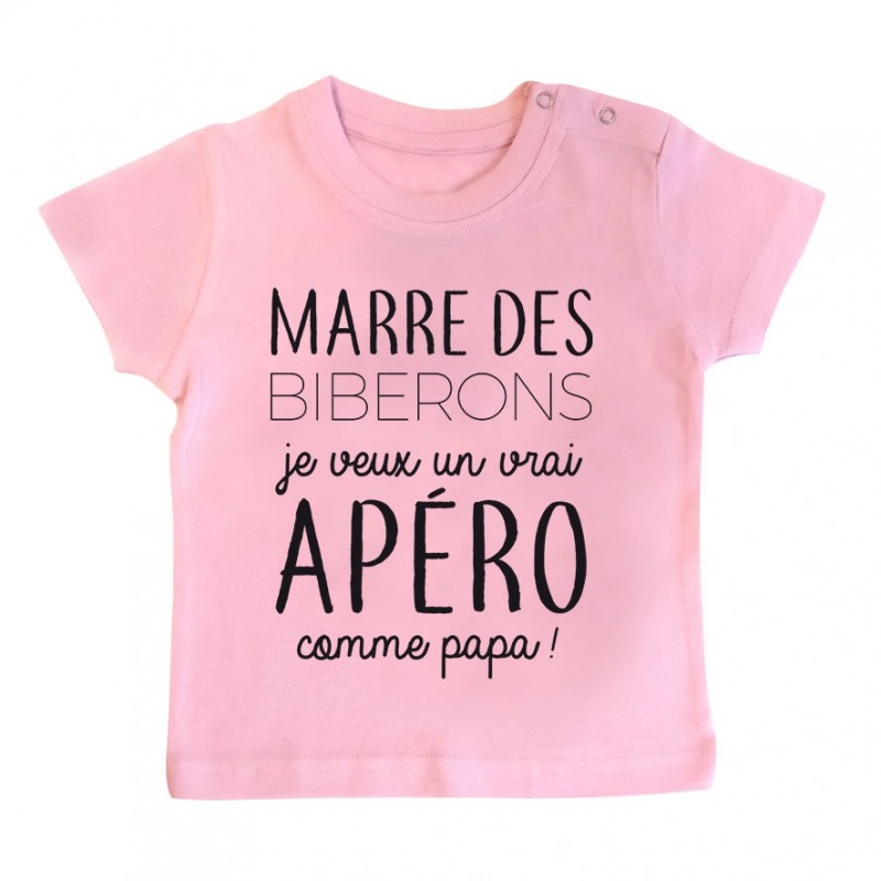 T-Shirt bébé Je veux un vrai apéro comme papa