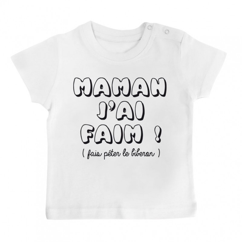T-Shirt bébé Maman j'ai faim T-Shirt bébé Maman j'ai faim