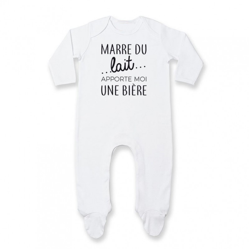 Pyjama bébé Marre du lait apporte moi un bière Pyjama bébé Marre du lait apporte moi un bière