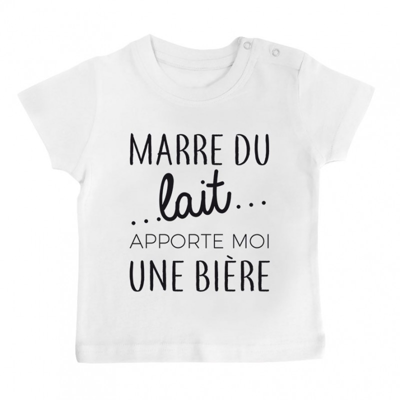 T-Shirt bébé Marre du lait apporte moi un bière T-Shirt bébé Marre du lait apporte moi un bière