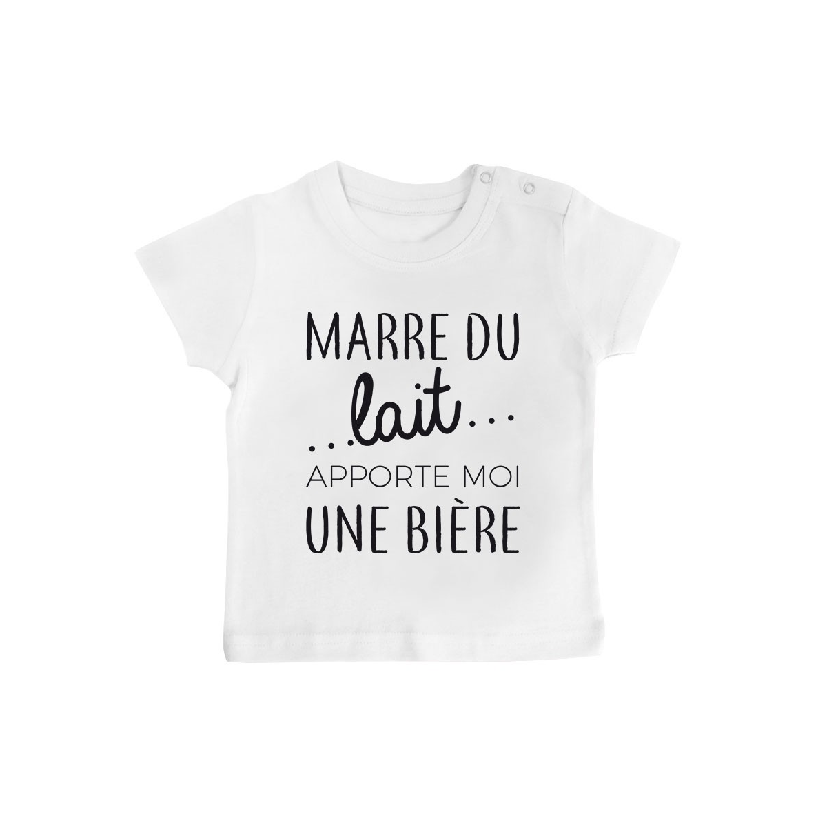 T-Shirt bébé Marre du lait apporte moi un bière