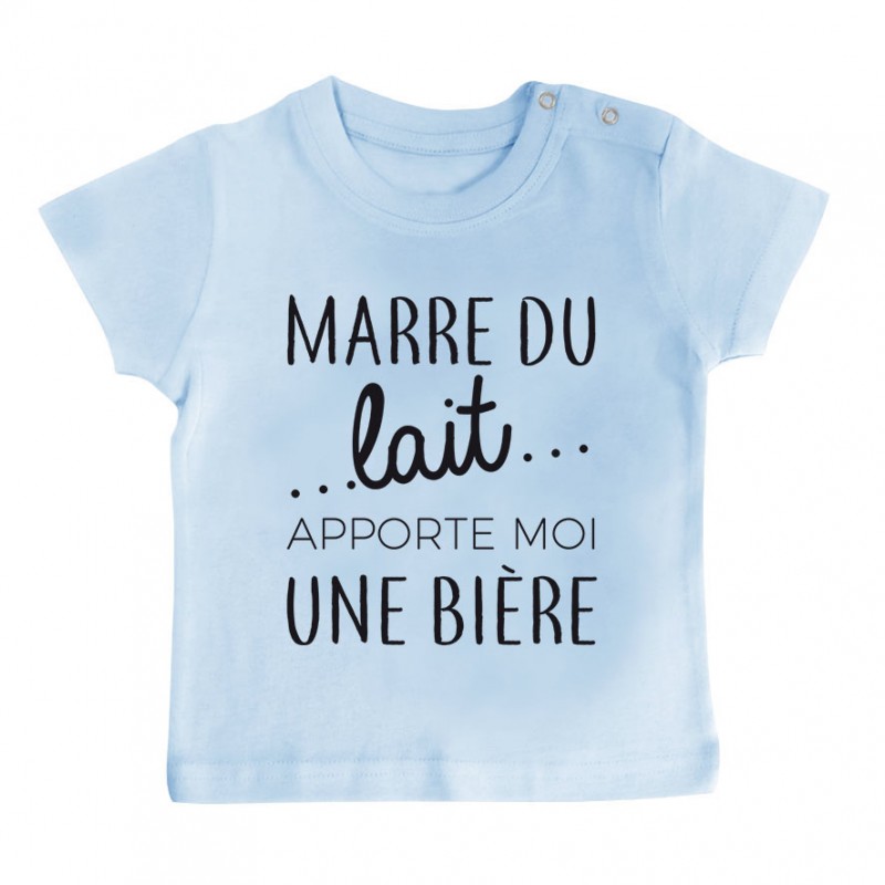 T-Shirt bébé Marre du lait apporte moi un bière T-Shirt bébé Marre du lait apporte moi un bière