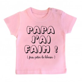 T-Shirt bébé Papa j'ai faim