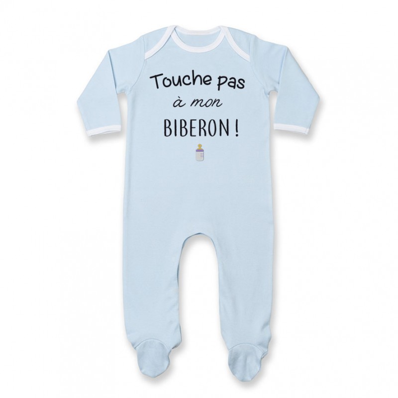 Pyjama bébé Touche pas à mon biberon Pyjama bébé Touche pas à mon biberon