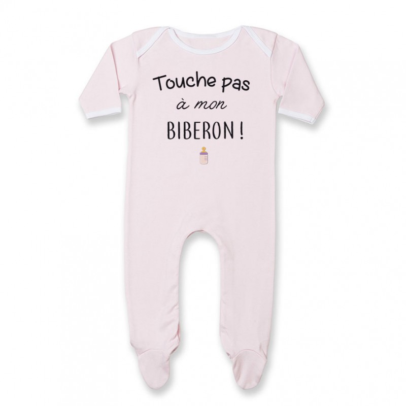 Pyjama bébé Touche pas à mon biberon Pyjama bébé Touche pas à mon biberon