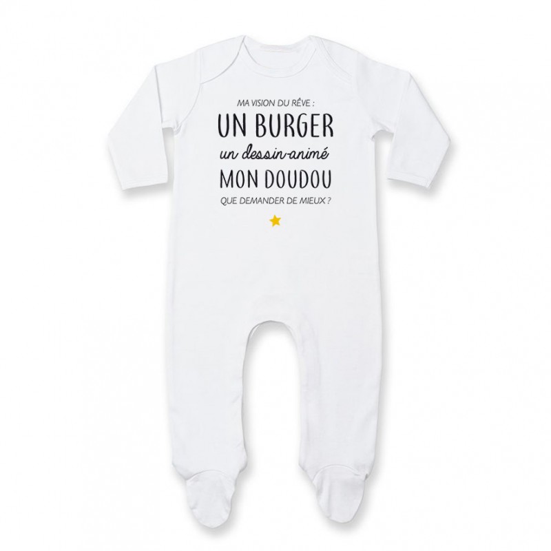 Pyjama bébé Ma vision du rêve ( burger )