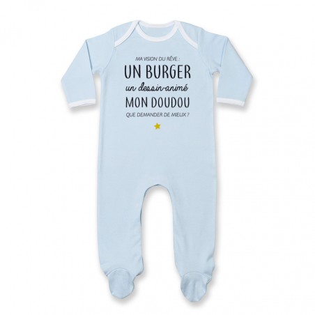 Pyjama bébé Ma vision du rêve ( burger )