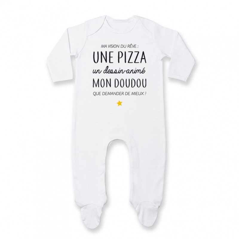 Pyjama bébé Ma vision du rêve ( pizza )