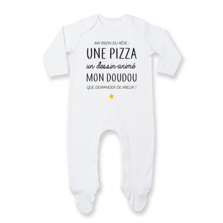 Pyjama bébé Ma vision du rêve ( pizza )