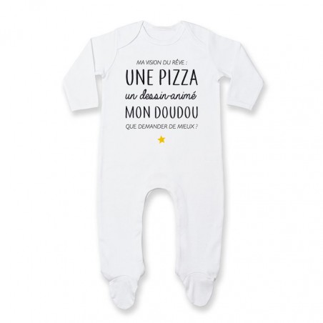 Pyjama bébé Ma vision du rêve ( pizza )