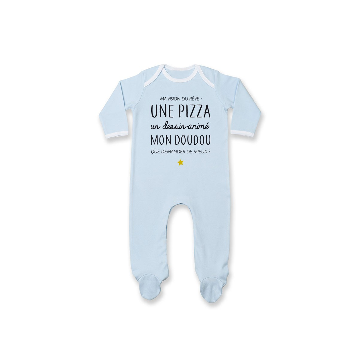 Pyjama bébé Ma vision du rêve ( pizza )