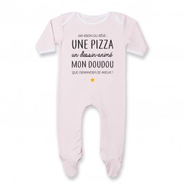 Pyjama bébé Ma vision du rêve ( pizza )