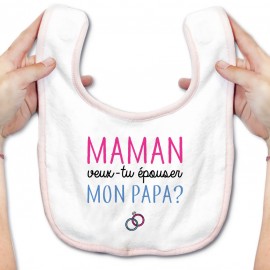 Bavoir bébé Maman veux-tu épouser papa ?