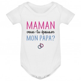 Body bébé Maman veux-tu épouser papa ?