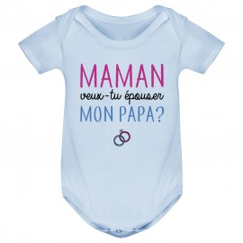 Body bébé Maman veux-tu épouser papa ?