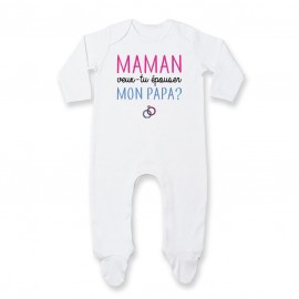 Pyjama bébé Maman veux-tu épouser papa ?